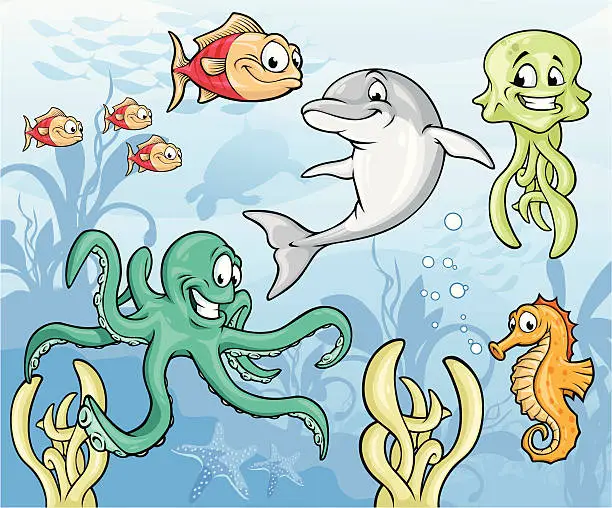 Vector illustration of Sea Buddies