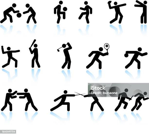 Sport Games And Exercise Black White Vector Icon Set Stock Illustration - Download Image Now