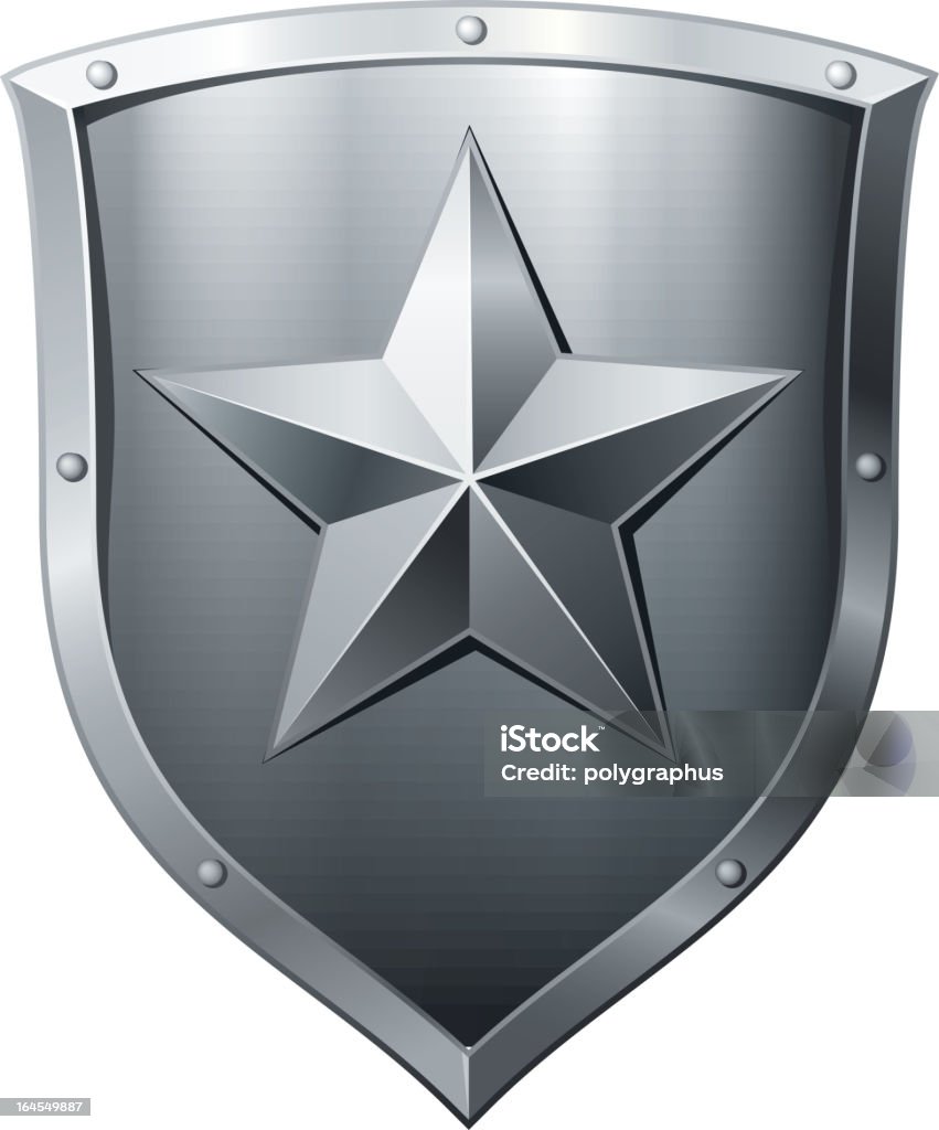 Protector de Metal con estrellas - arte vectorial de Ejército de Tierra libre de derechos