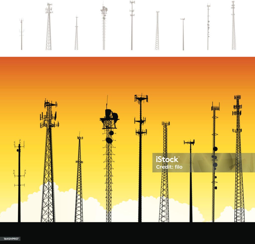 Communications Towers - Векторная графика Башня роялти-фри