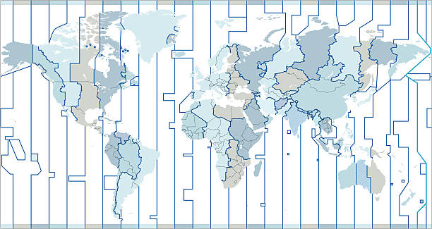World time zones vector art illustration