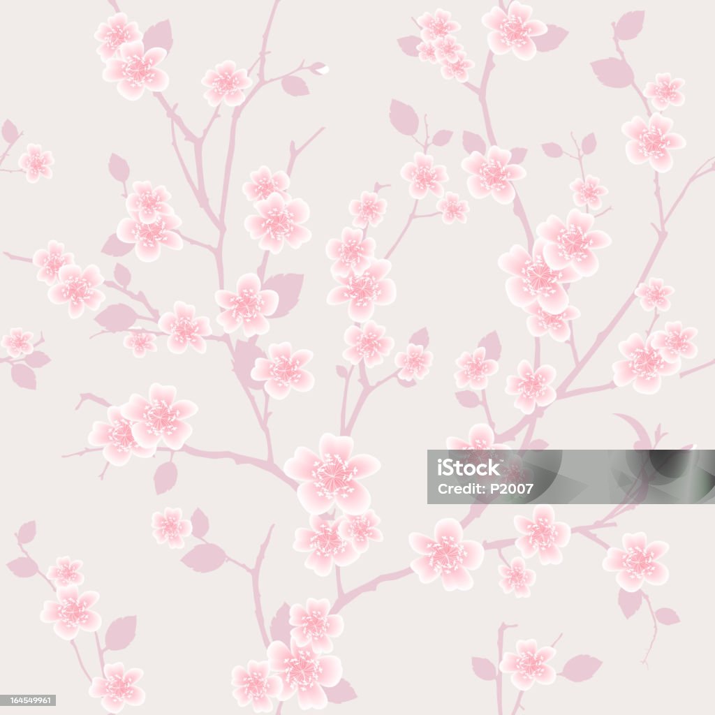 Fiore di ciliegio senza soluzione di continuità modello di carta da parati - arte vettoriale royalty-free di Fiore di ciliegio