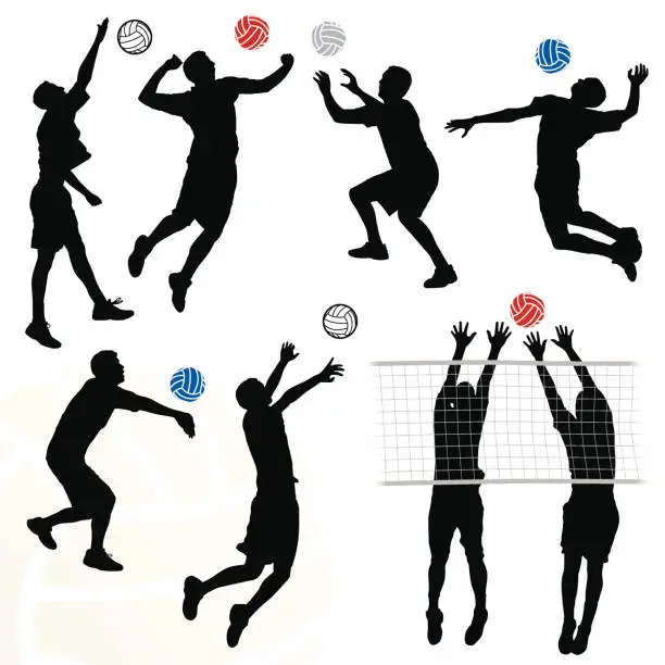 Vector illustration of Men's Volleyball