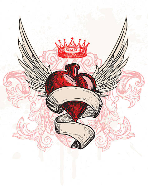 Tattoo cuore - illustrazione arte vettoriale
