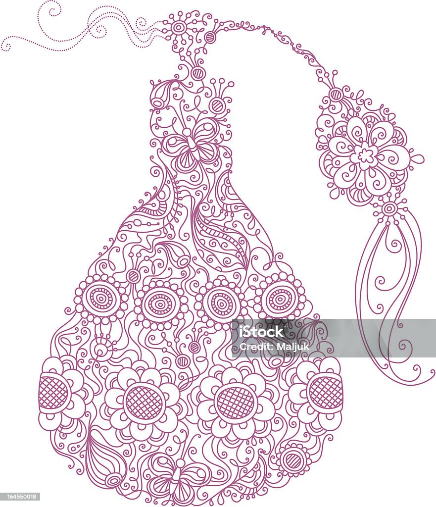 Floral perfume Illustration with abstract floral elements and patterns for your design isolated on white background. Zip contains AI CS. Perfume stock vector