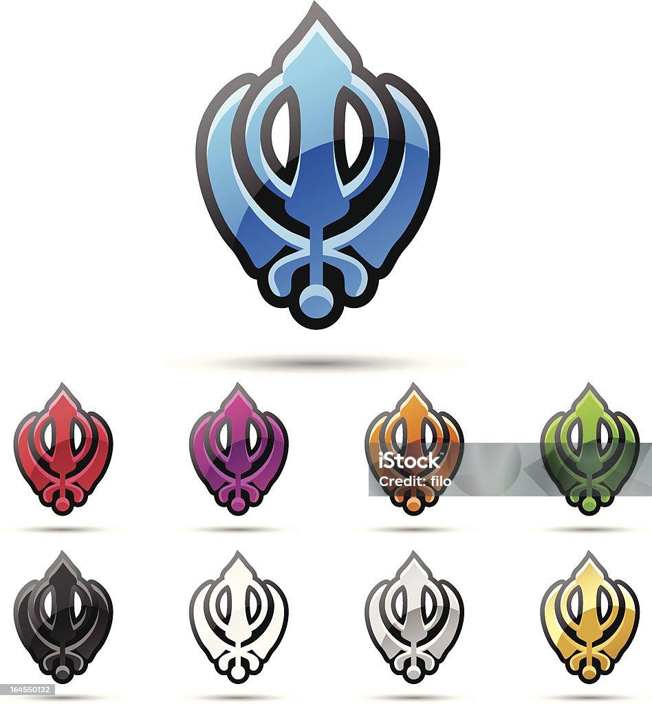 Sikh-Symbol - Lizenzfrei Blau Vektorgrafik