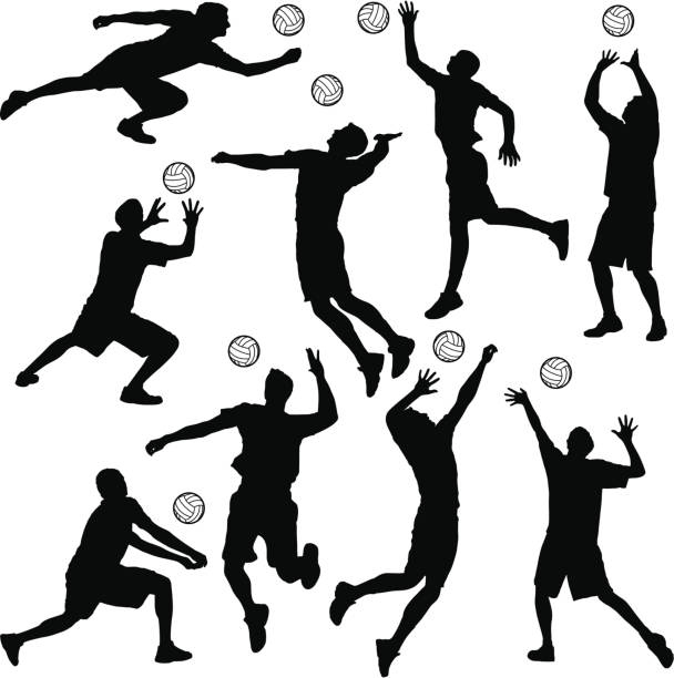 volleyball - volleying stock-grafiken, -clipart, -cartoons und -symbole