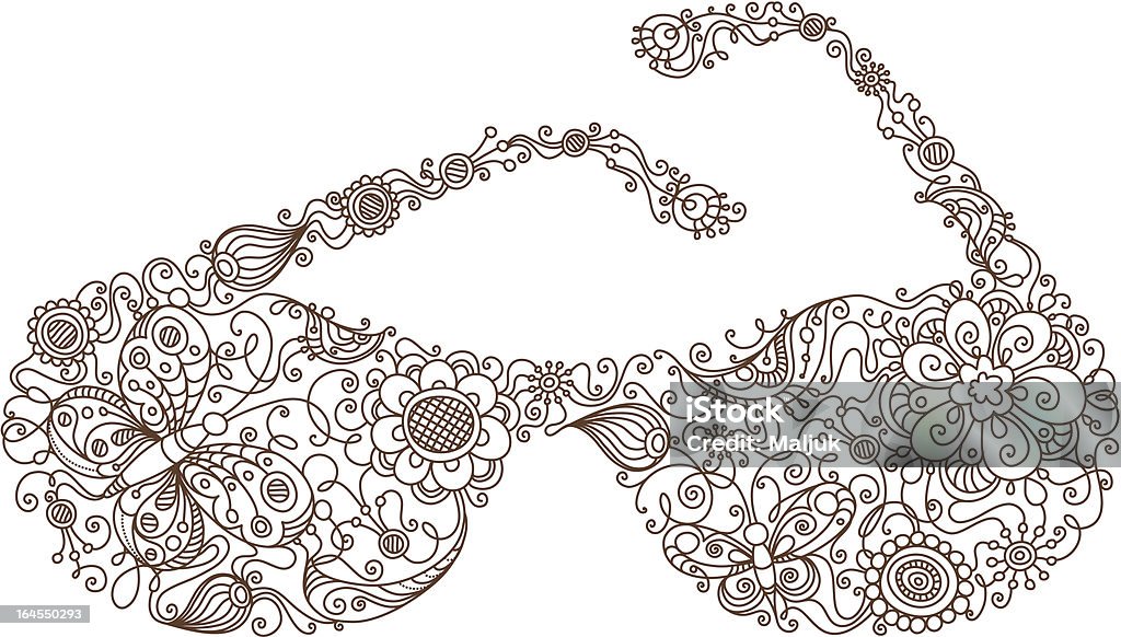 Kwiatowy okulary przeciwsłoneczne - Grafika wektorowa royalty-free (Motyl)