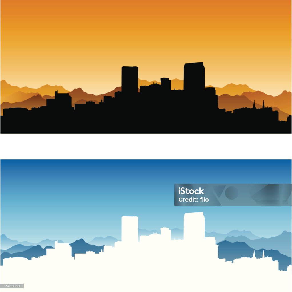 Skyline della città di Denver - arte vettoriale royalty-free di Denver