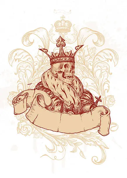 Vector illustration of King Skull