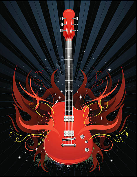 Guitarra de arte - ilustración de arte vectorial