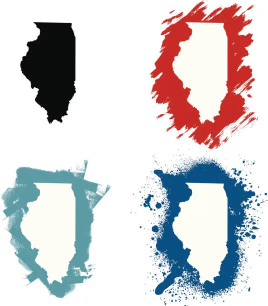 Vector illustration of Illinois