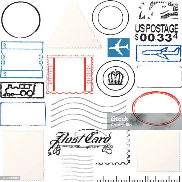 우편 요소 우표에 대한 스톡 벡터 아트 및 기타 이미지 - 우표, 고무도장, 우편 소인