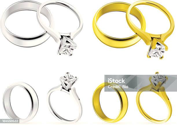 Wedding Rings Stock Illustration - Download Image Now - Wedding Ring, Gold - Metal, Engagement Ring