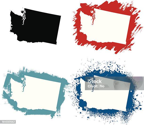 De Washington Vecteurs libres de droits et plus d'images vectorielles de Barbouillé - Barbouillé, Bleu, Carte