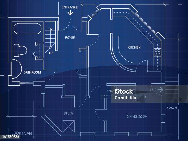 Genérico Casa Modelo - Arte vetorial de stock e mais imagens de Azul - Azul, Cópia Heliográfica, Apartamento