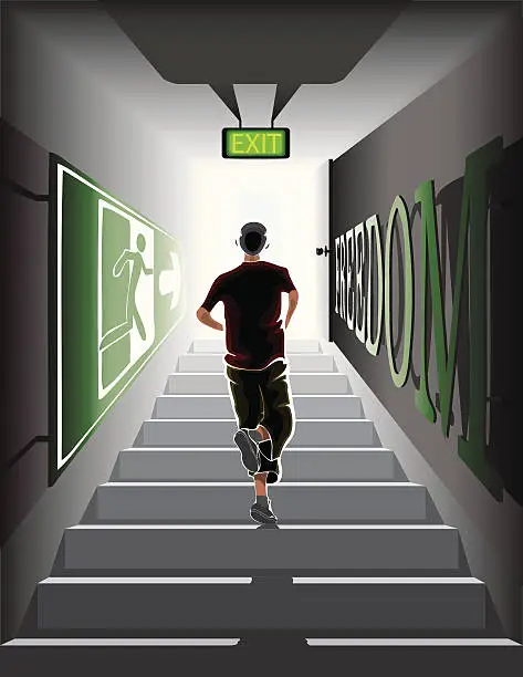 Vector illustration of at run to the purpose