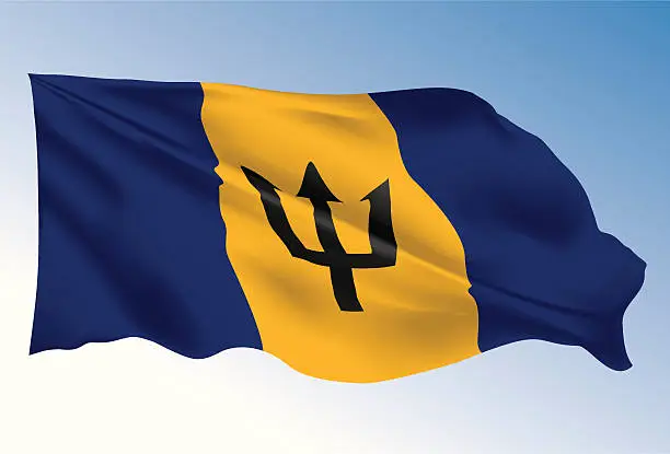 Vector illustration of Barbados Flag