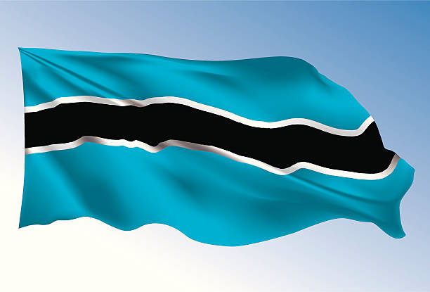 보츠와나 플래깅 - botswanan flag stock illustrations