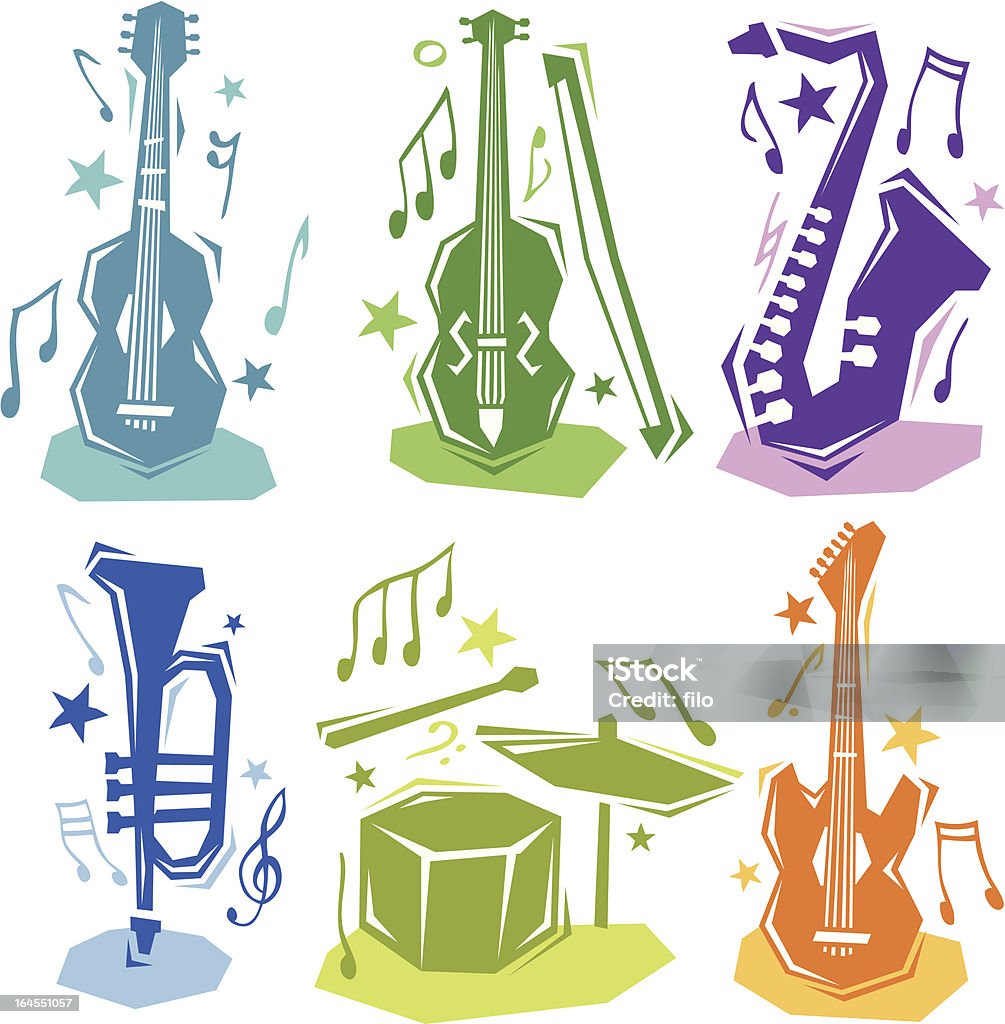 Musikinstrumente - Lizenzfrei Jazz Vektorgrafik