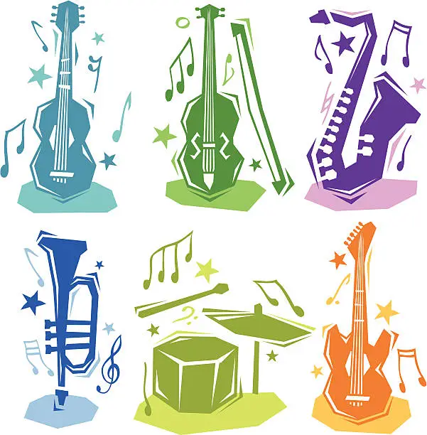 Vector illustration of Musical Instruments