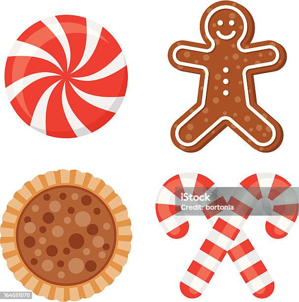 Dolci Di Natale - Immagini vettoriali stock e altre immagini di Bastoncino di zucchero - Bastoncino di zucchero, Cibo, Dessert