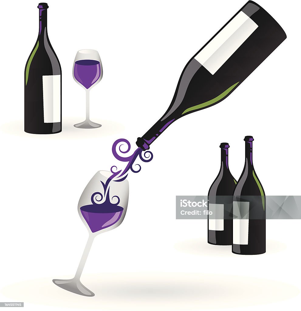Elementos de vinos - arte vectorial de Echar libre de derechos