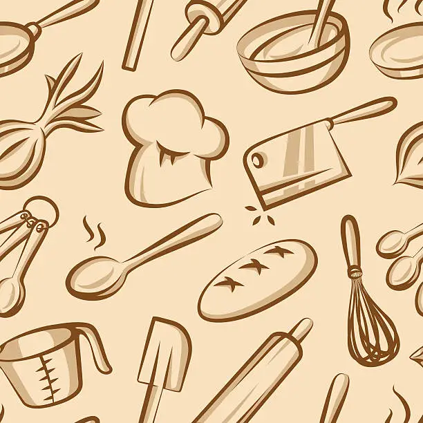 Vector illustration of Seamless Cooking and Baking Background