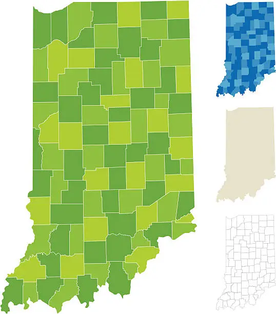 Vector illustration of Indiana County Map