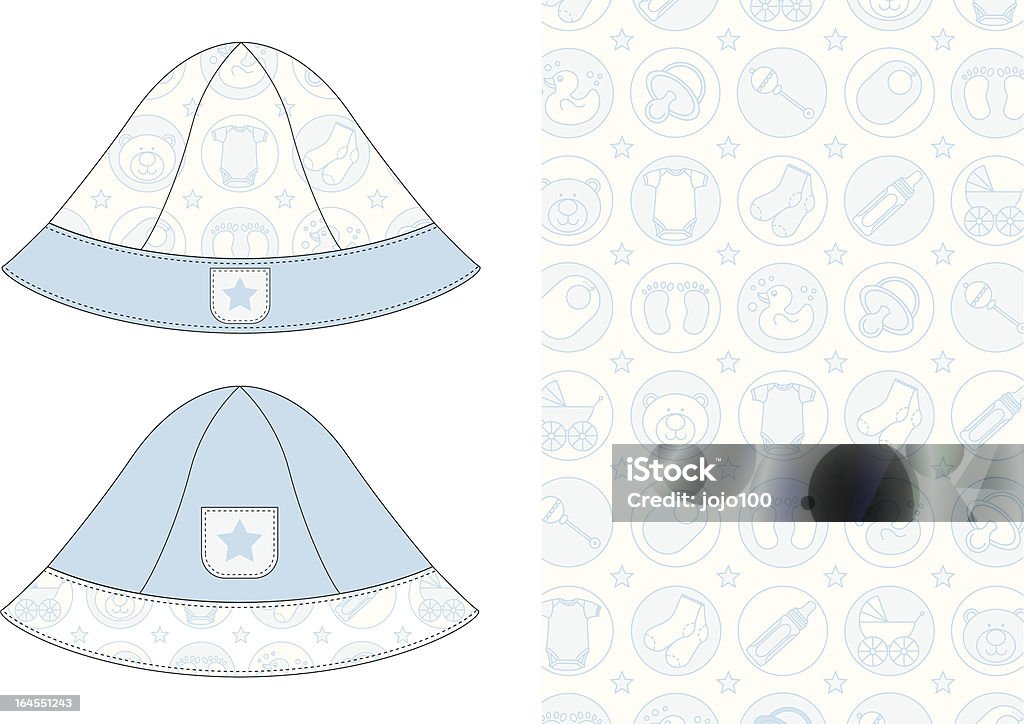 Babymode-Jungen-Sonnenhut mit niedlichen Icon-Muster - Lizenzfrei Baby Vektorgrafik