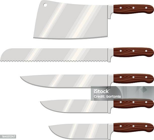 Nóż Ikony Zestaw - Stockowe grafiki wektorowe i więcej obrazów Nóż kuchenny - Nóż kuchenny, Tasak do mięsa, Bez ludzi