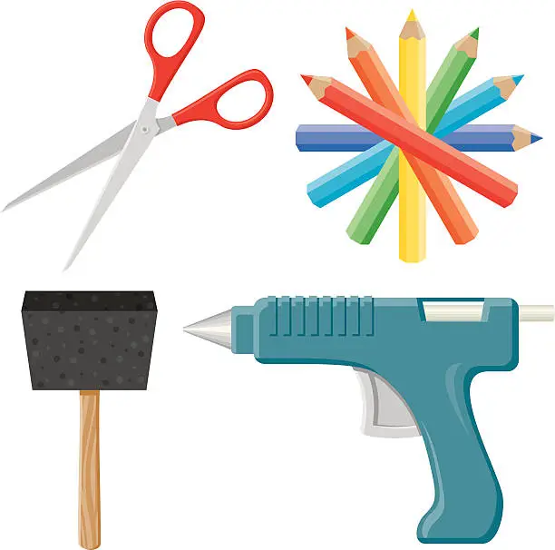 Vector illustration of Craft Supplies Icon Set