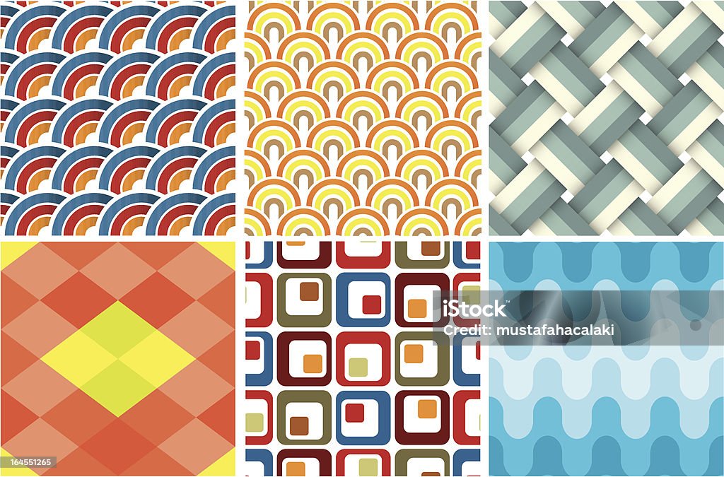 Seamless Retro Patterns Stock Illustration - Download Image Now - 1970 ...