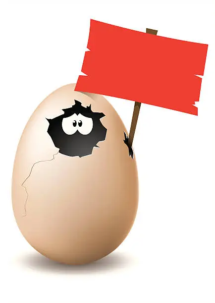 Vector illustration of sad egg