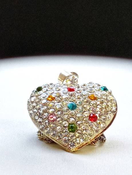istock Heart pendant necklace on a white background. 1645513991