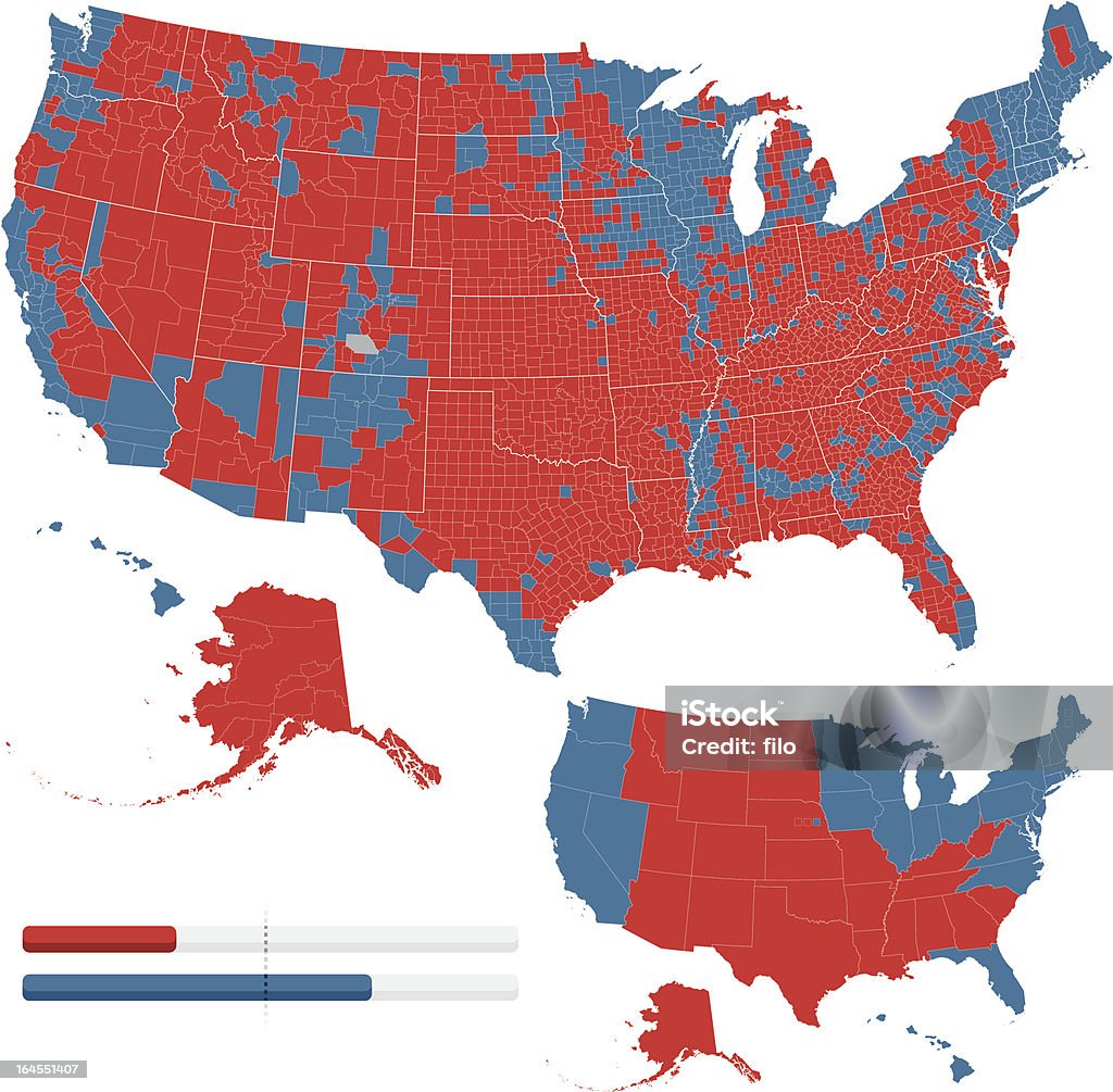 Präsidentenwahl Ergebnisse 2008 - Lizenzfrei Karte - Navigationsinstrument Vektorgrafik