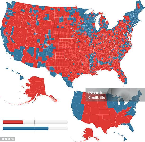 Elezione Presidenziale Risultati 2008 - Immagini vettoriali stock e altre immagini di Carta geografica - Carta geografica, Stati Uniti d'America, Elezione