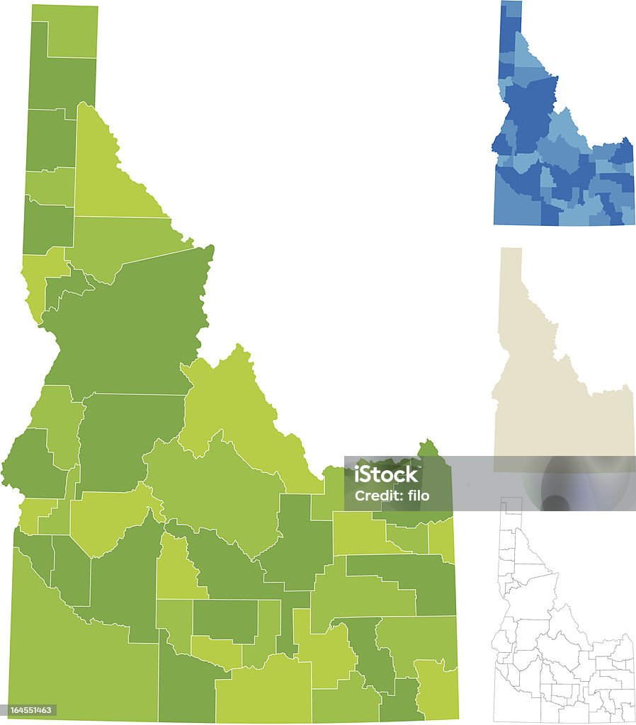 Município de Idaho mapa - Royalty-free Idaho arte vetorial