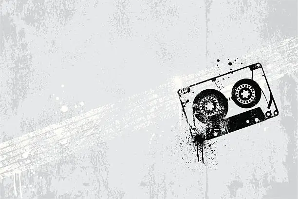 Vector illustration of Graffiti audio cassette