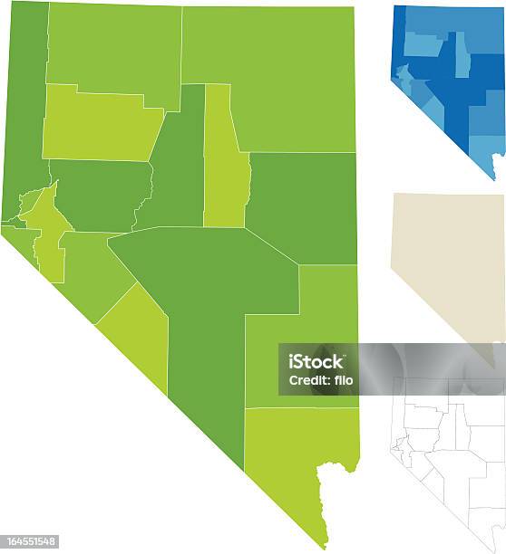 Nevada Hrabstwo Mapy - Stockowe grafiki wektorowe i więcej obrazów Stan Nevada - Stan Nevada, Szkic - Kształt, Grafika wektorowa