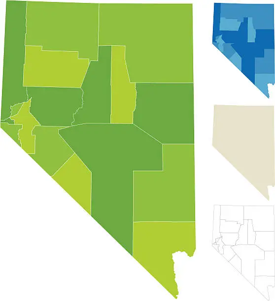 Vector illustration of Nevada County Map