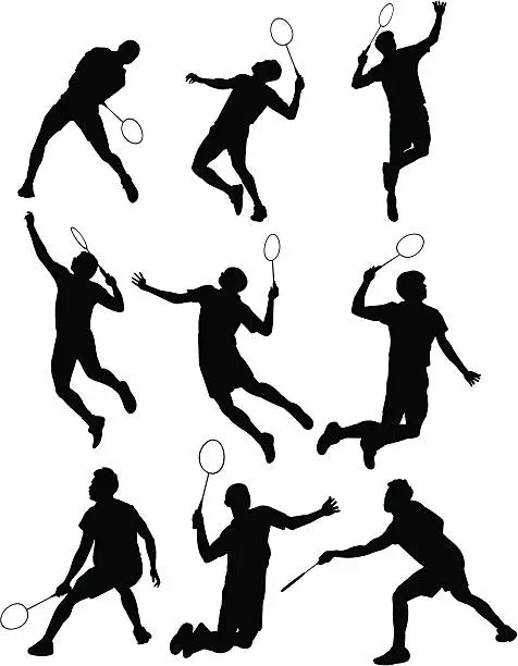 Vector illustration of Badminton Silhouette