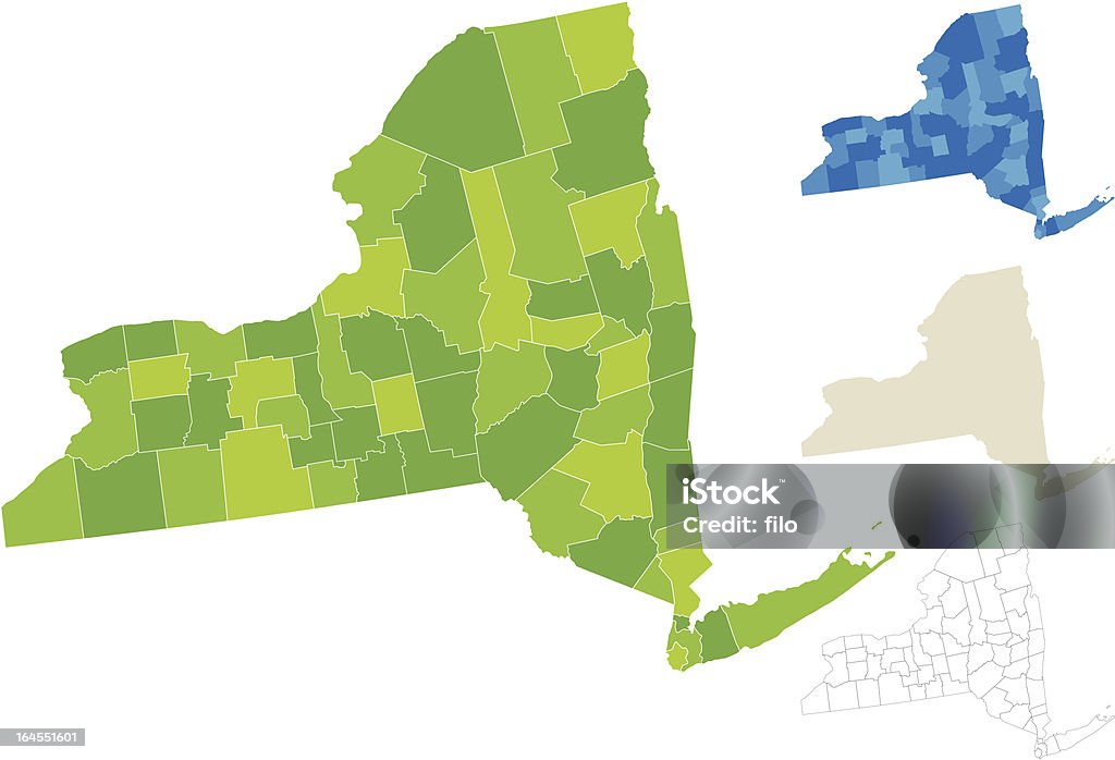 Condado de mapa de Nova York - Vetor de Estado de Nova York royalty-free