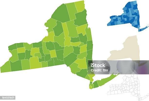 Vetores de Condado De Mapa De Nova York e mais imagens de Estado de Nova York - Estado de Nova York, Mapa, Distrito