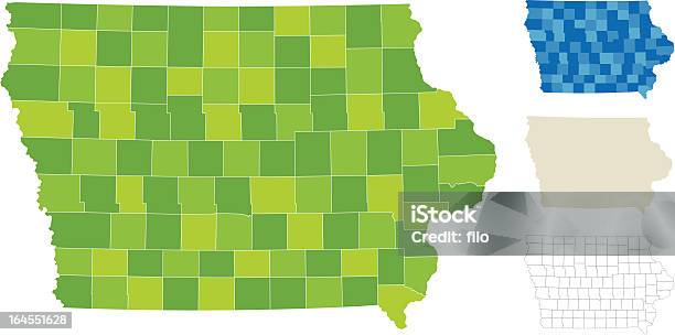 Iowa County Map Stock Illustration - Download Image Now - Iowa, Map, District