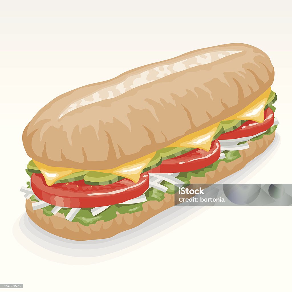 潜水艦野菜のサンドイッチ - サブサンドイッチのロイヤリティフリーベクトルアート