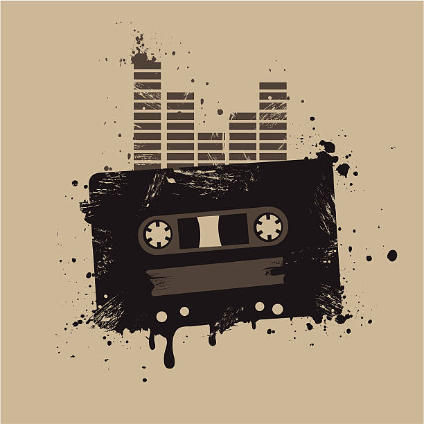 Grunge cinta audio - ilustración de arte vectorial