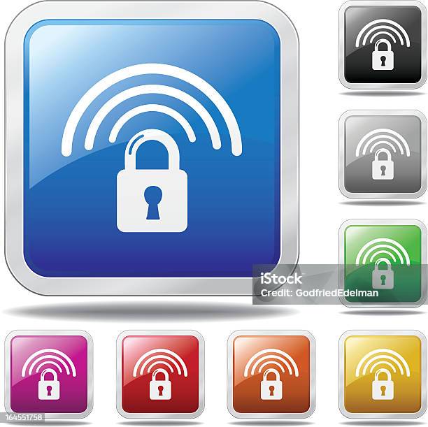 Wireless Security Icon Stock Illustration - Download Image Now - Aluminum, Black Color, Blue