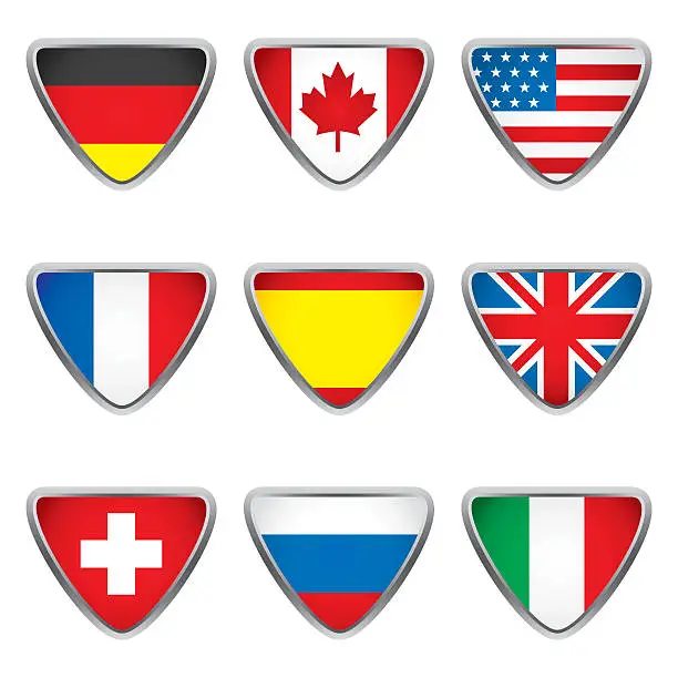 Vector illustration of World flags collection E 1/4