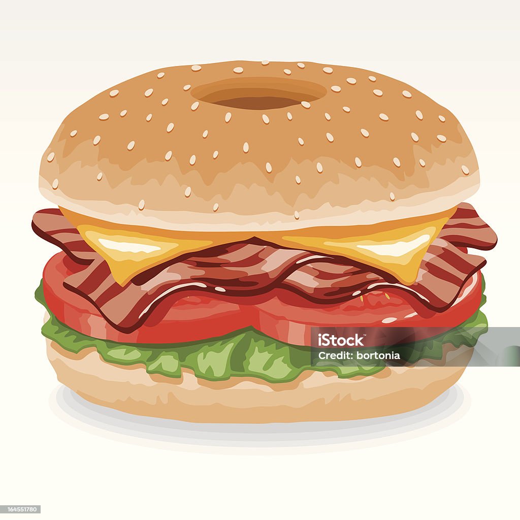 Бутерброд BLT на булочку - Векторная графика Бутерброд BLT роялти-фри